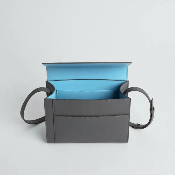 Graphite Leather Crossbody Bag