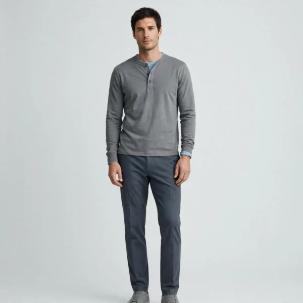 Men's Graphite Henley Shirt